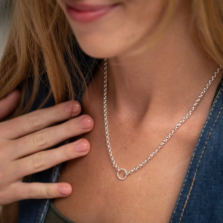 Silver Eternity Twist Charm Collector Necklace CHCSETWST