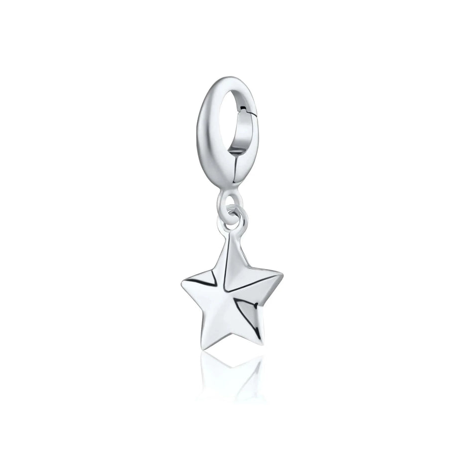 Silver Faceted Star Charm CSFST
