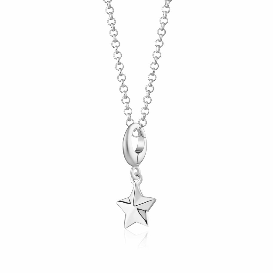 Silver Faceted Star Necklace CNSFST-1