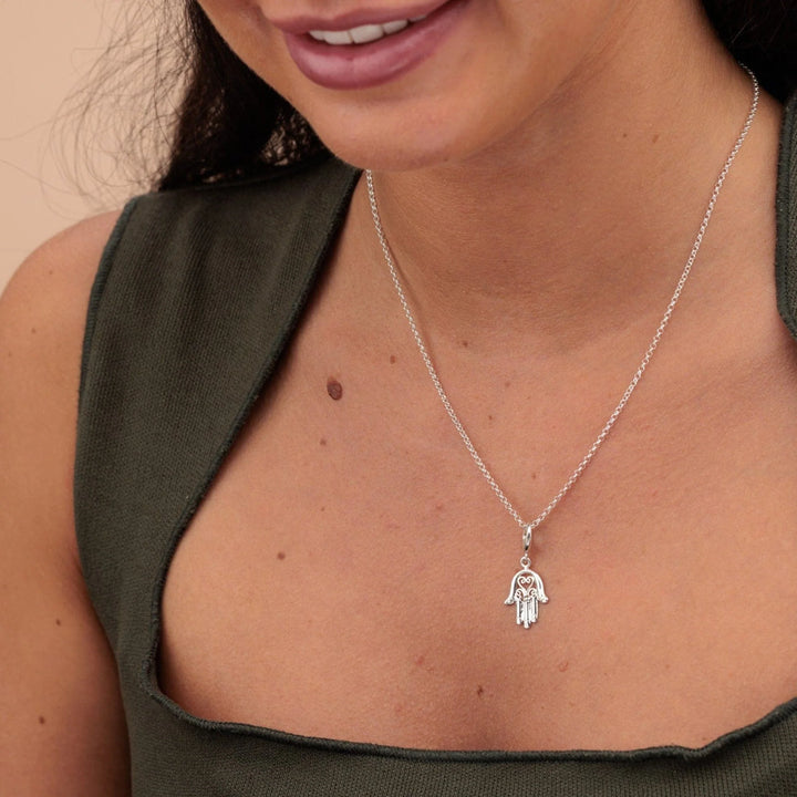Silver Fatima Hand Necklace CNSHF-1