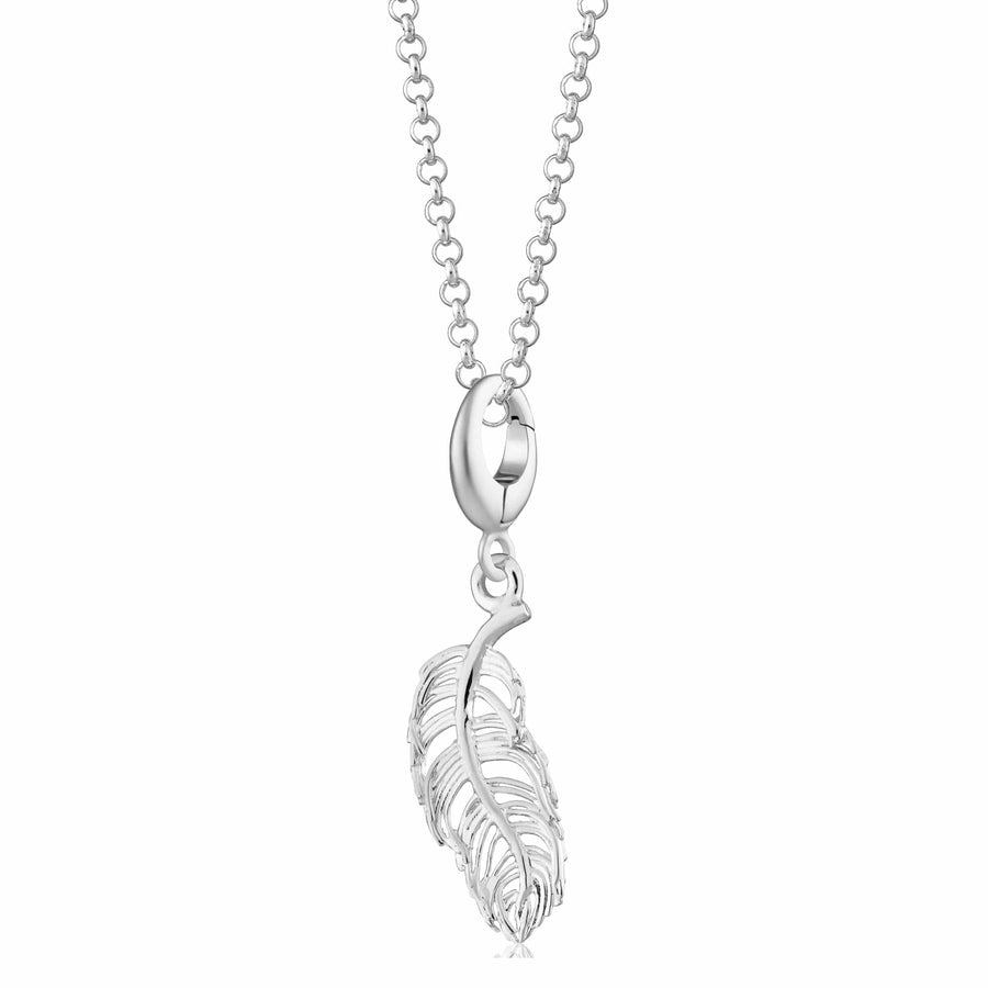 Silver Feather Necklace CNSFS-1