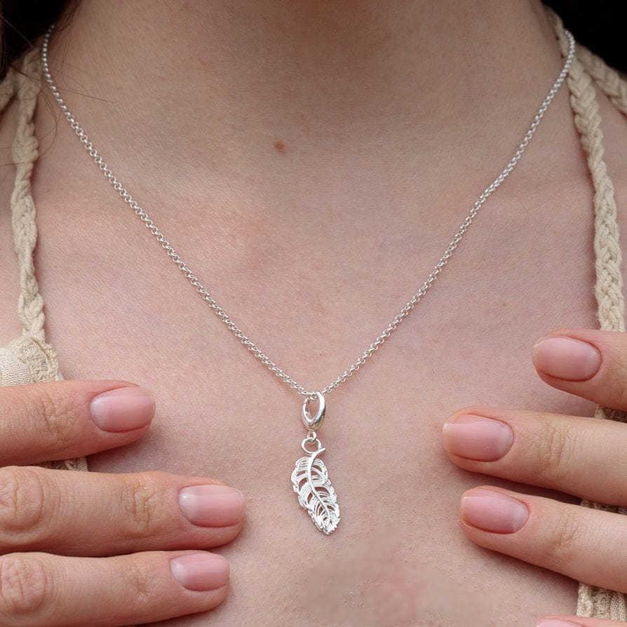 Silver Feather Necklace CNSFS-1