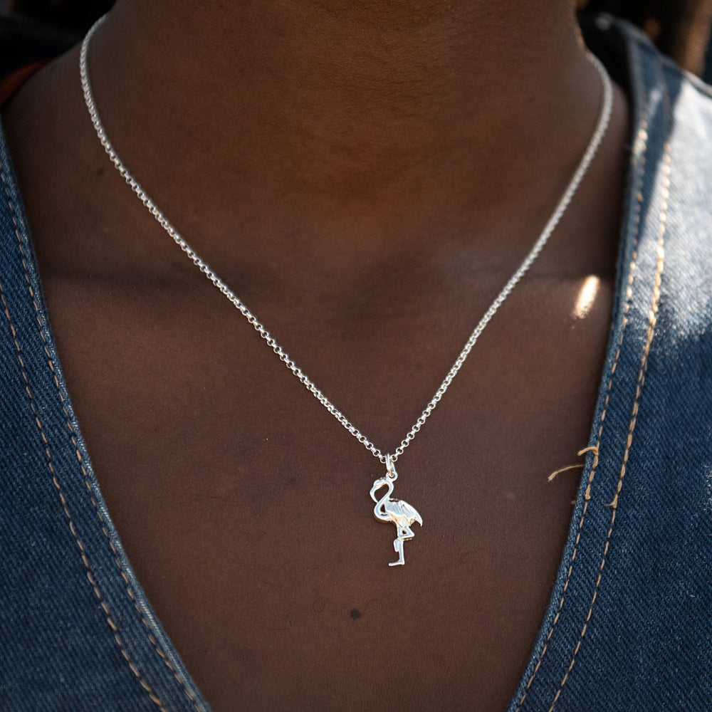 Silver Flamingo Necklace CNSFM-1