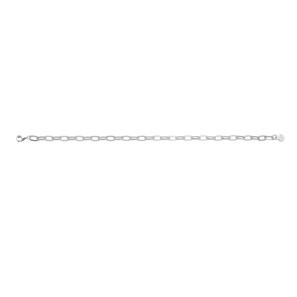 Silver Oval Link Charm Bracelet CBRSOVAL