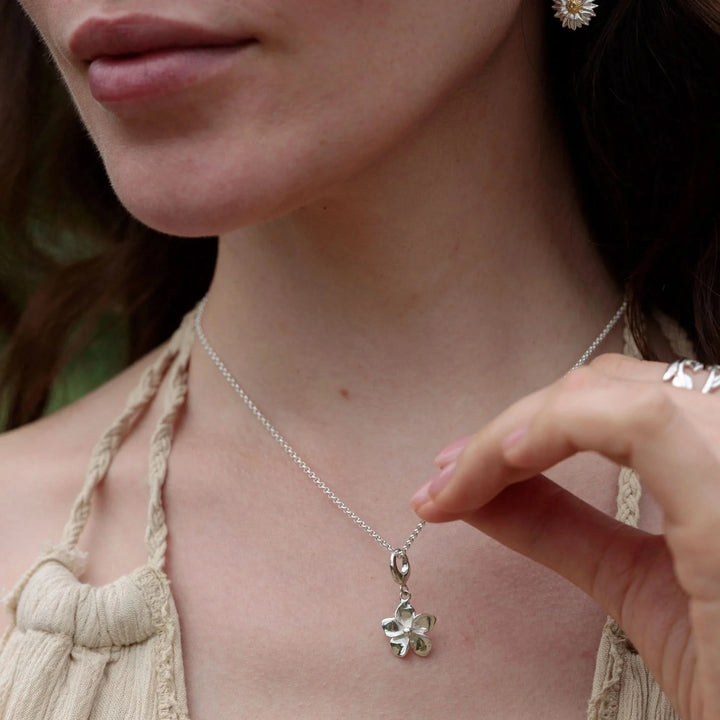 Silver Flower Charm CSFH