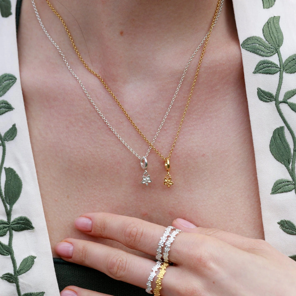 Silver Forget Me Not Flower Necklace CNSFMN-1