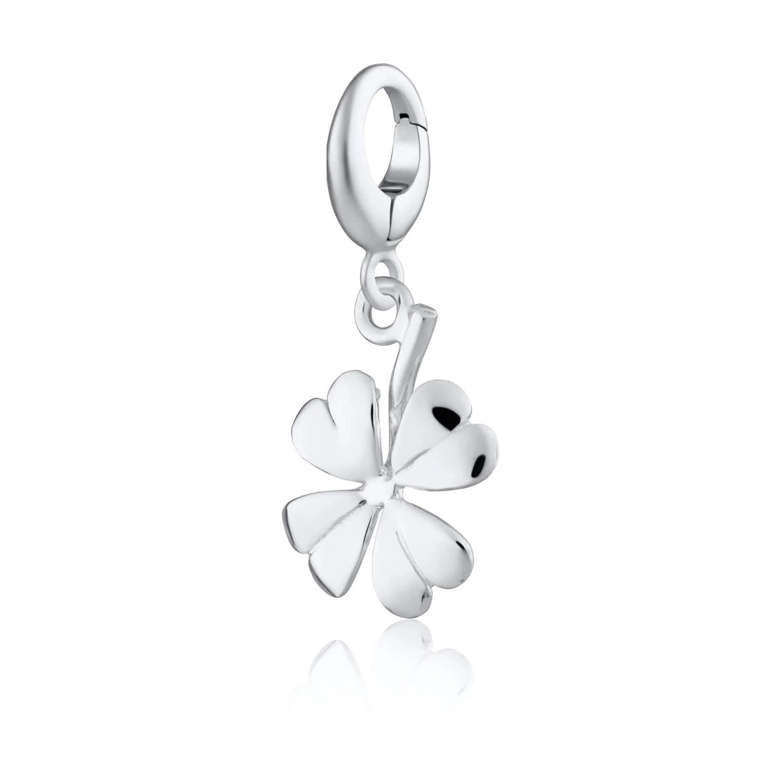 Silver Four Leaf Clover Charm CS4C
