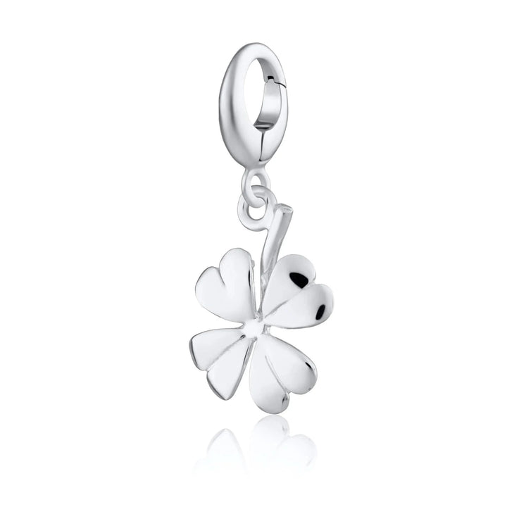 Silver Four Leaf Clover Charm CS4C