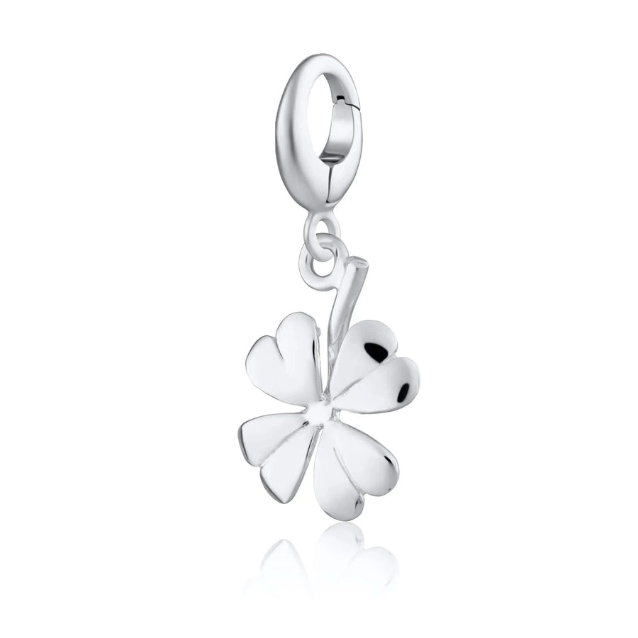 Silver Four Leaf Clover Charm CS4C