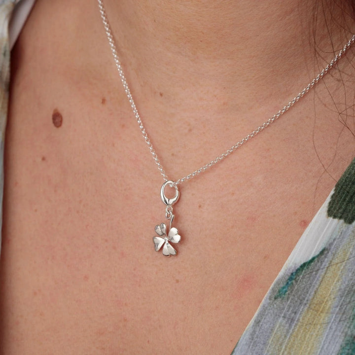 Silver Four Leaf Clover Charm CS4C