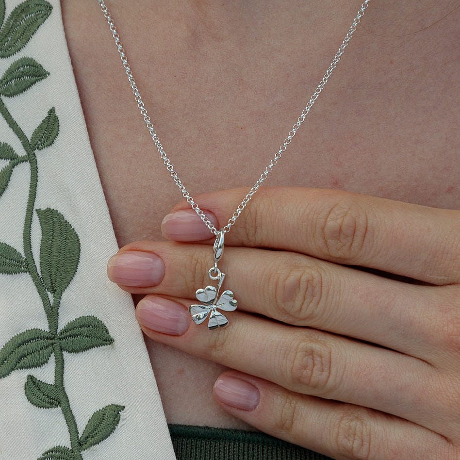 Silver Four Leaf Clover Necklace CNS4C-1