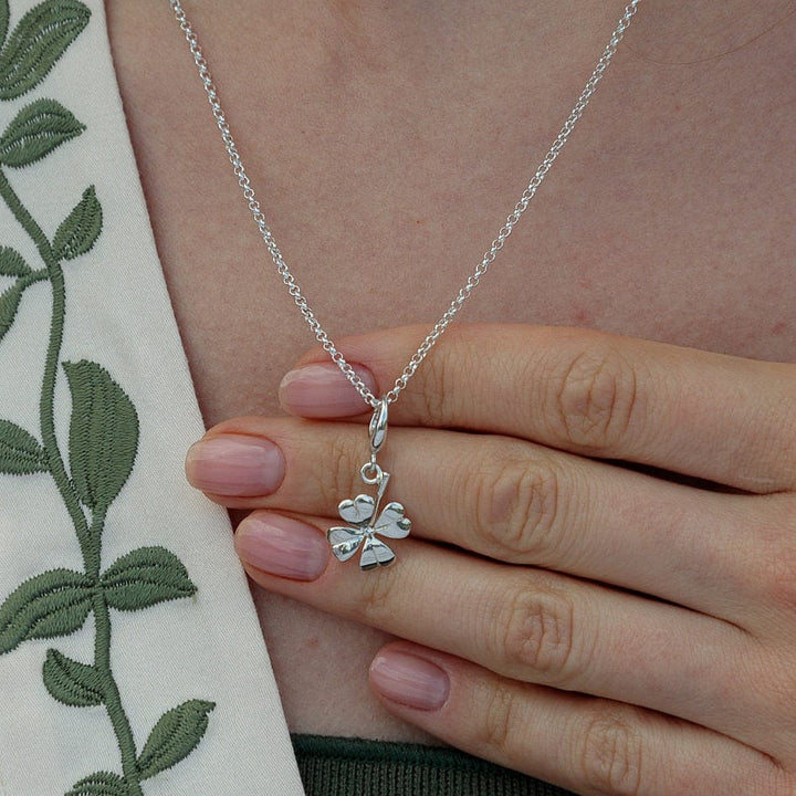 Silver Four Leaf Clover Necklace CNS4C-1