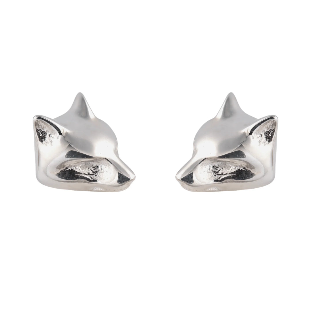 Silver Fox Stud Earrings SESFX