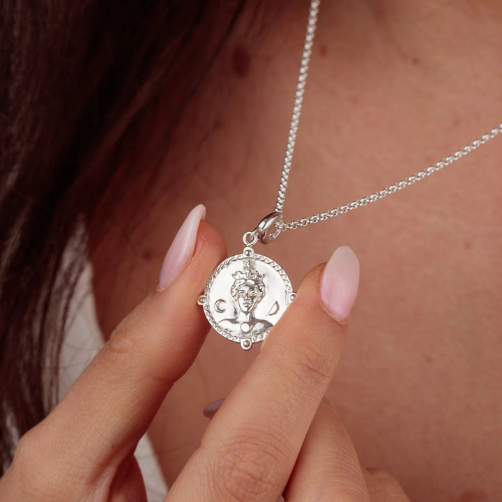 Silver Goddess of Women & Mothers Hera Necklace CNSGDSHERA-1