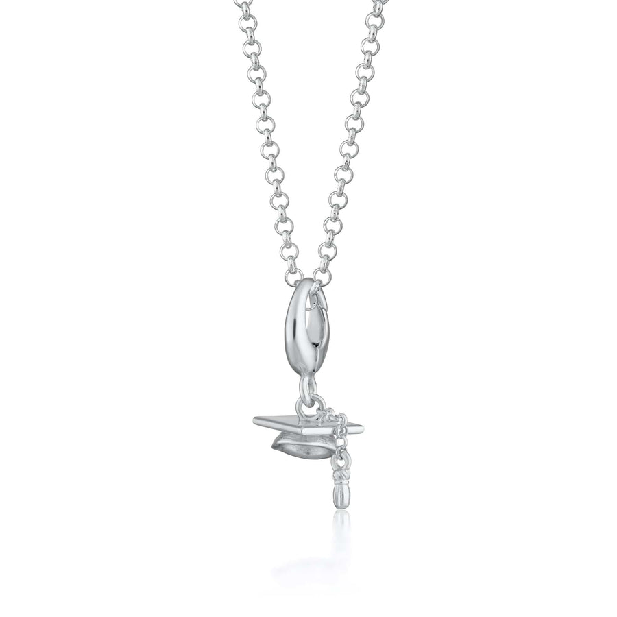 Silver Graduation Hat Necklace CNSGHT-1