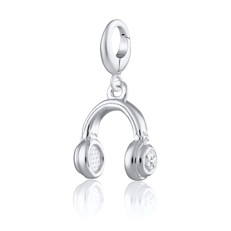 Silver Headphones Charm CSHDP