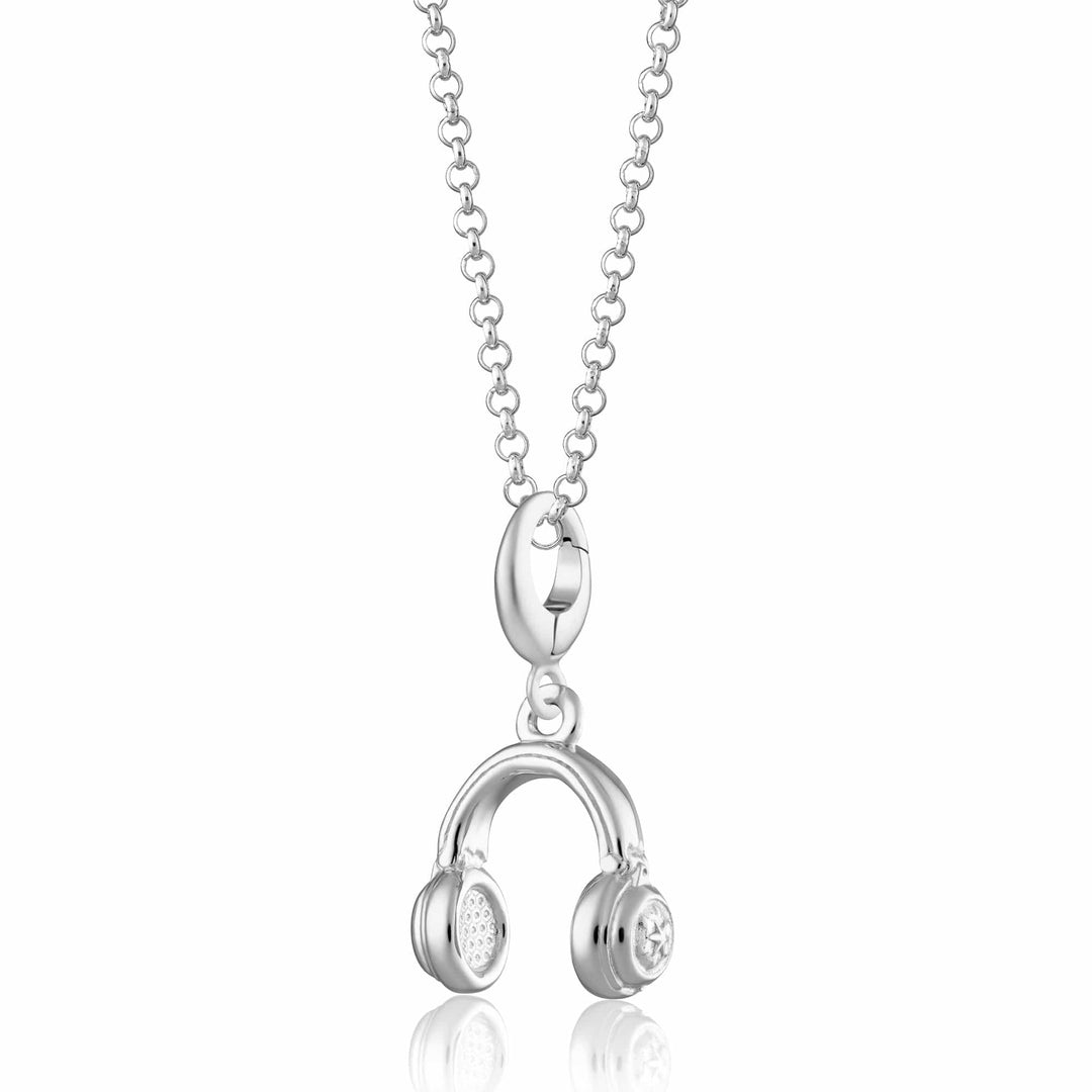 Silver Headphones Necklace CNSHDP-1
