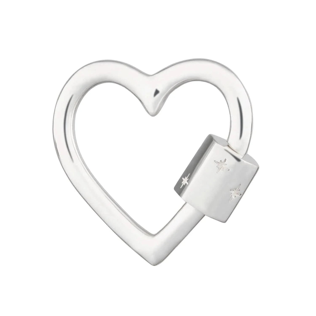 Silver Heart Carabiner Charm Lock CSHCAR