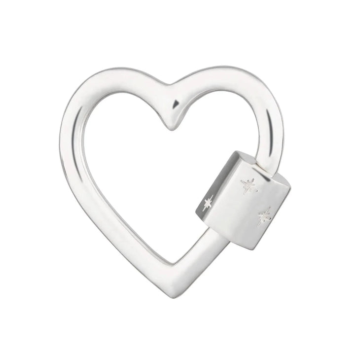Silver Heart Carabiner Charm Lock CSHCAR