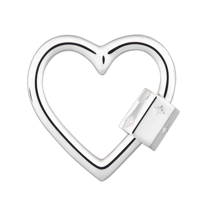 Silver Heart Carabiner Charm Lock CSHCAR
