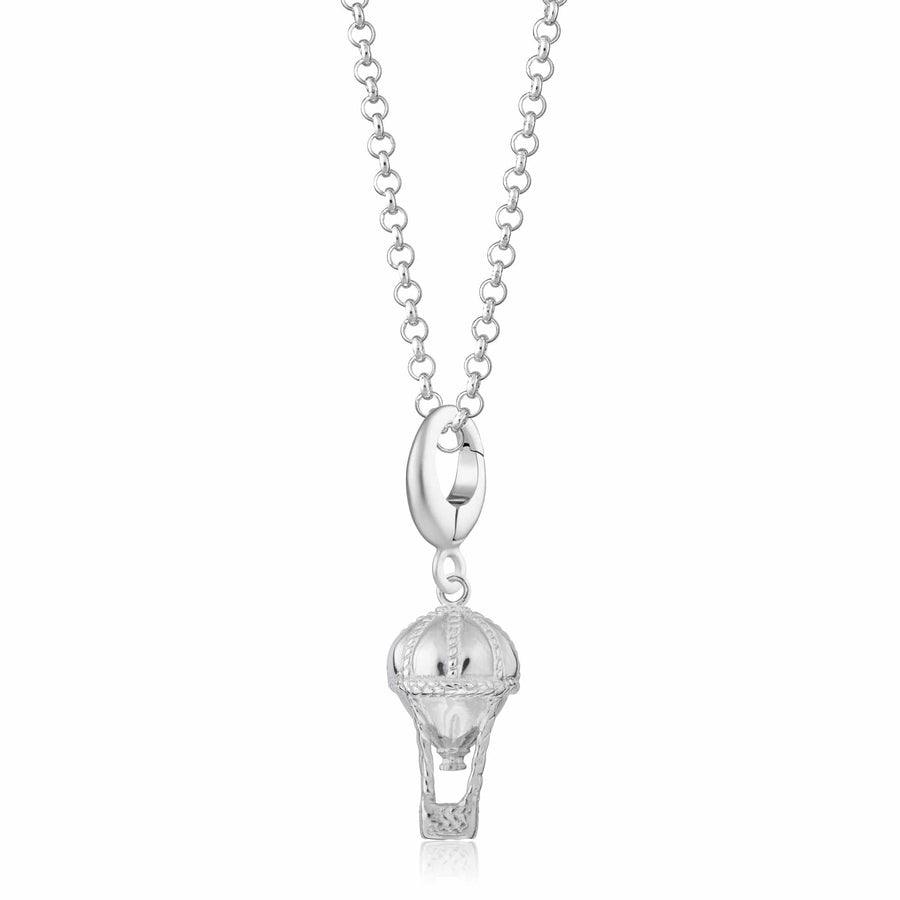 Silver Hot Air Balloon Necklace CNSHAB-1