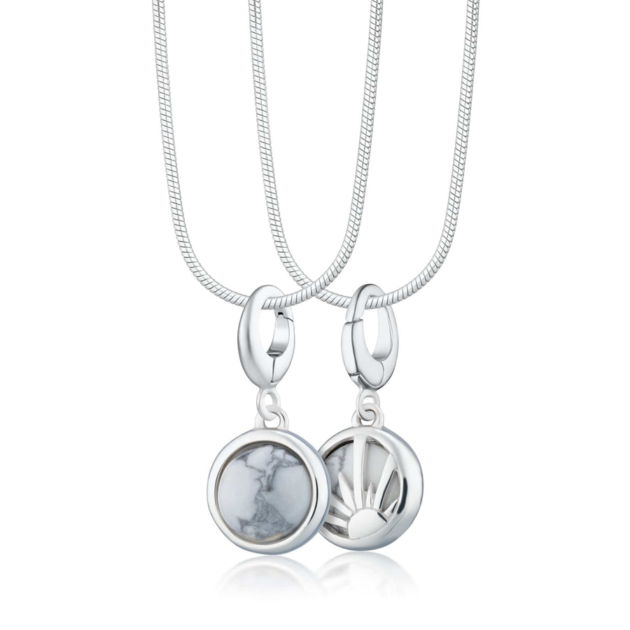Silver Howlite Healing Stone Positive Thought Necklace CNSHSHL-SNAKE-1