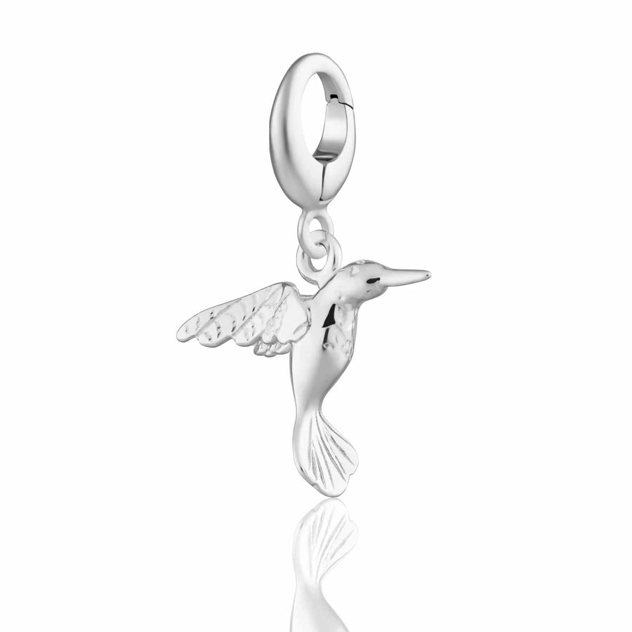 Silver Hummingbird Charm CSHB