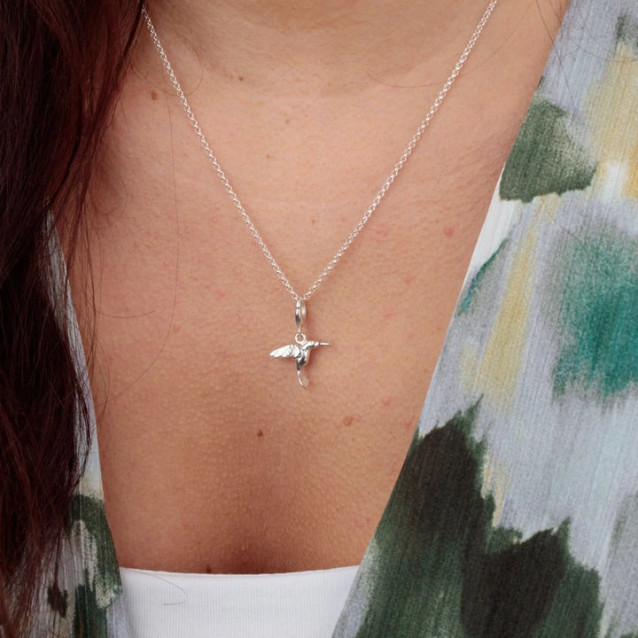Silver Hummingbird Charm CSHB