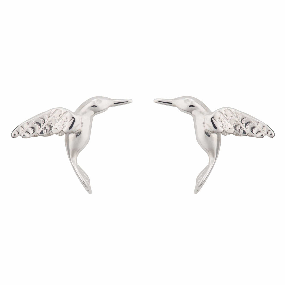 Silver Hummingbird Stud Earrings SESHB