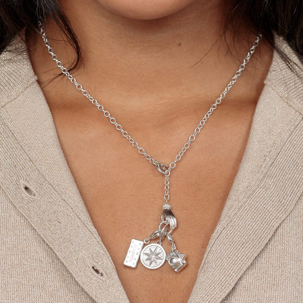 Silver In Safe Hands Charm Collector Necklace CHCSSFHD