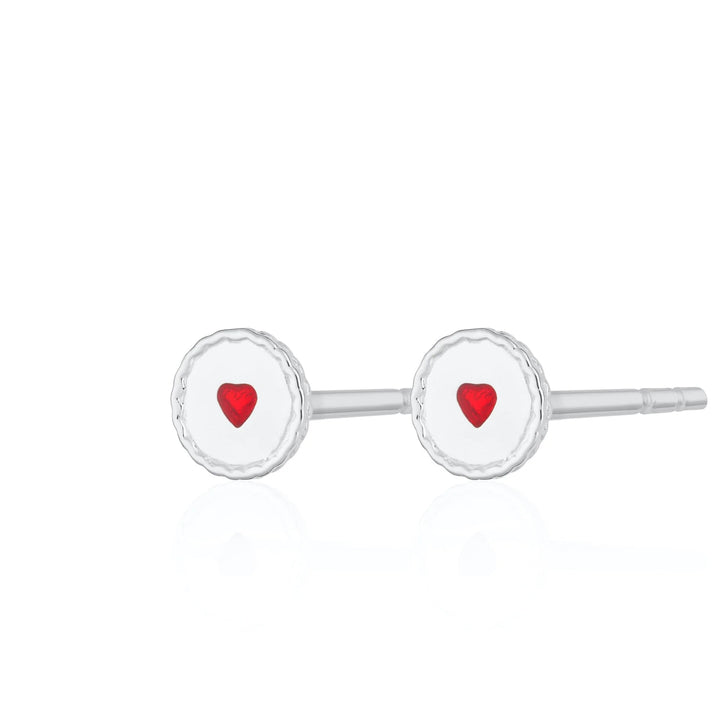 Silver Jammie Dodger Stud Earrings SESJAM