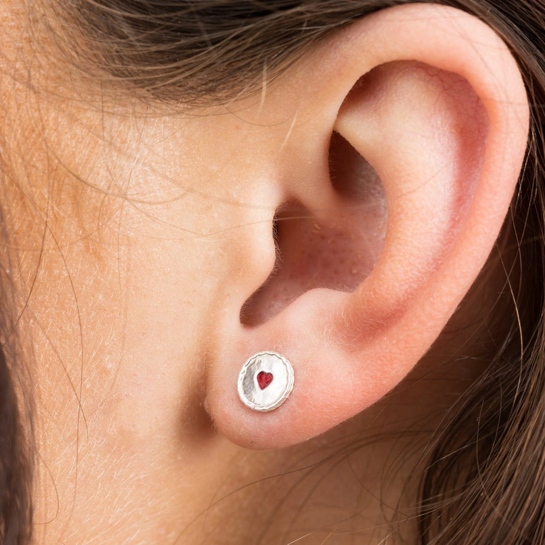 Silver Jammie Dodger Stud Earrings SESJAM