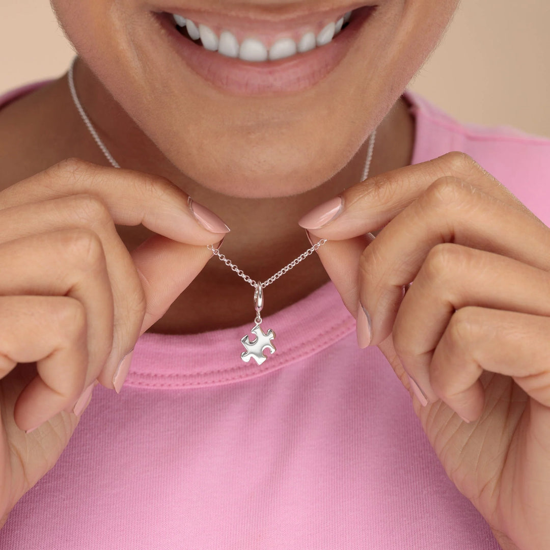 Silver Jigsaw Necklace CNSJZ-1