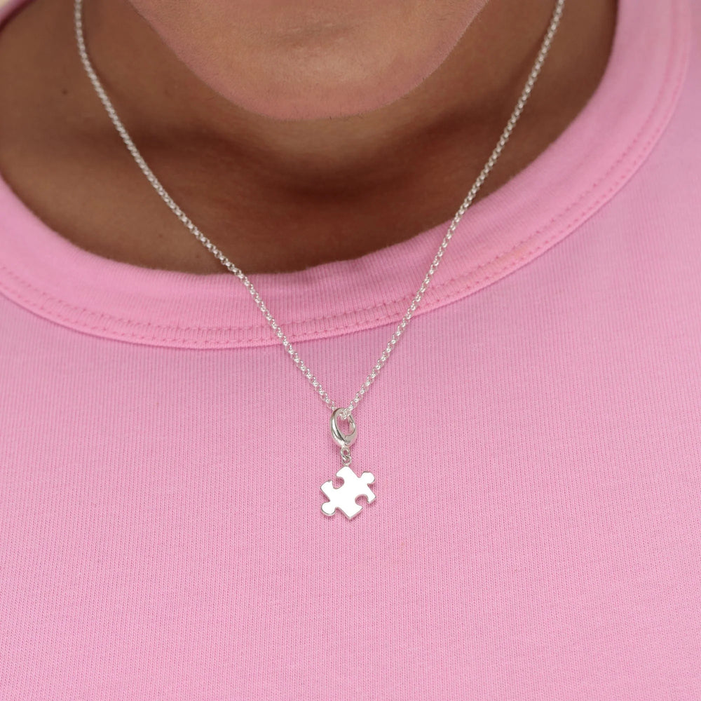 Silver Jigsaw Necklace CNSJZ-1