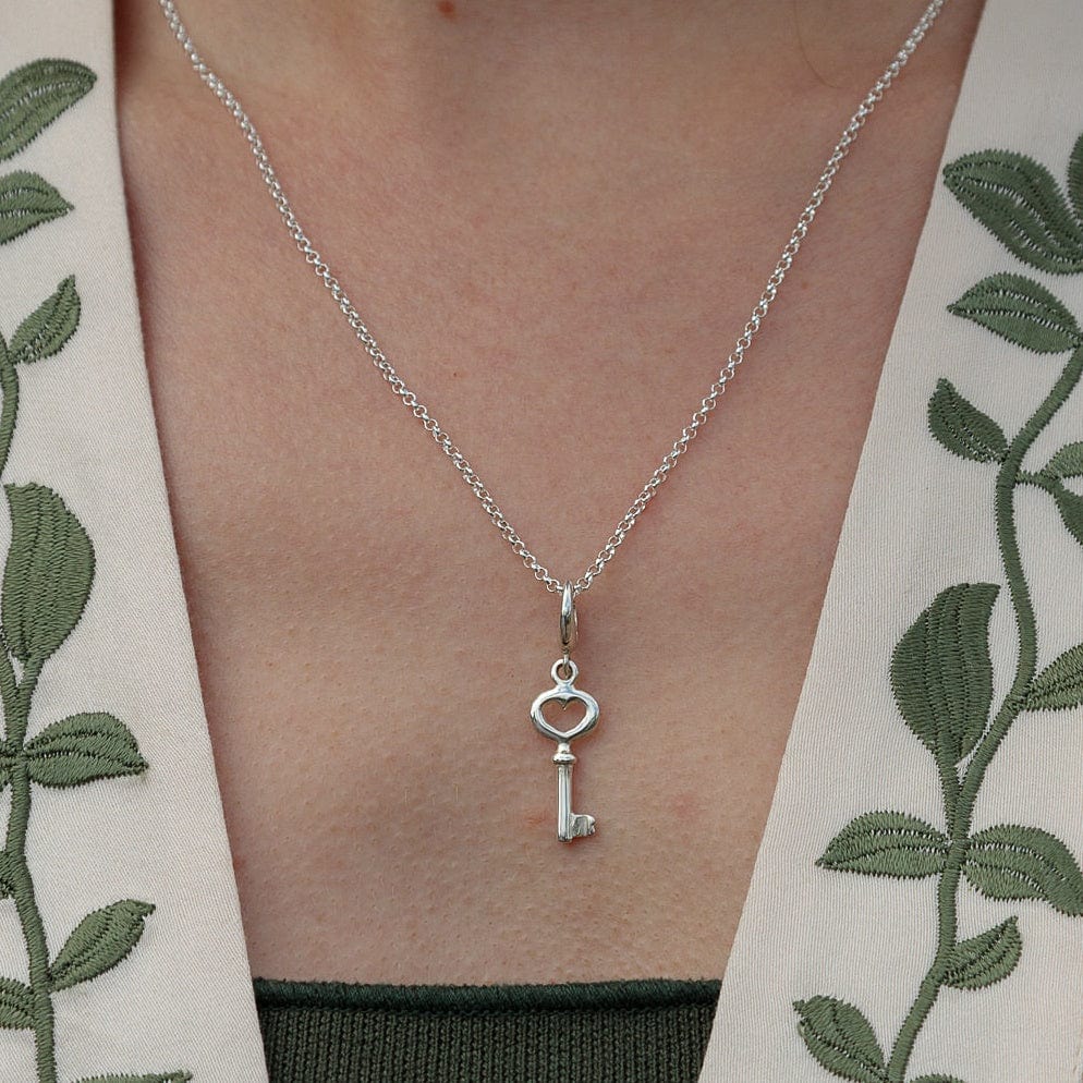 Silver Key Necklace CNSKE-1