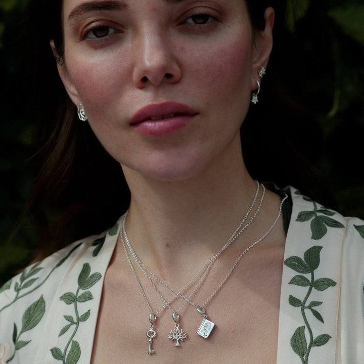 Silver Key Necklace CNSKE-1