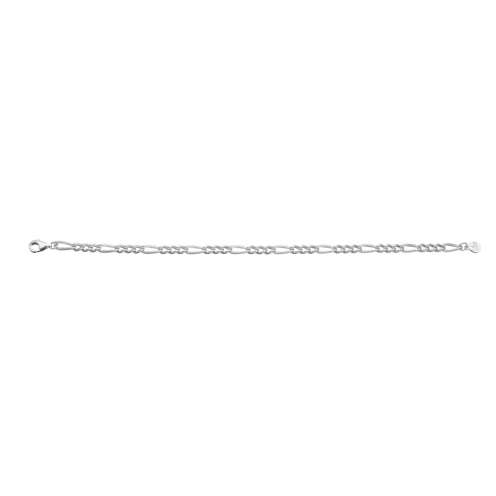 Silver Large Linked Figaro Charm Bracelet CBRSFIGARO-LG
