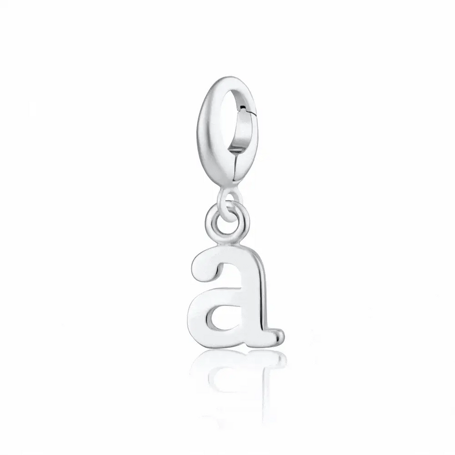 Silver Letter Charm Necklace CLNSA-1