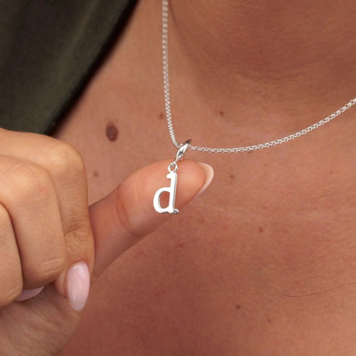 Silver Letter Charm Necklace CLNSA-1
