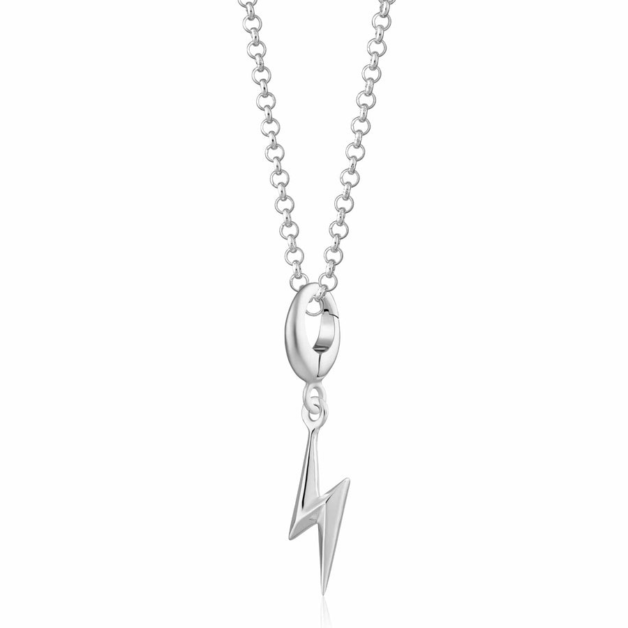Silver Lightning Bolt Necklace CNSBOLT-1