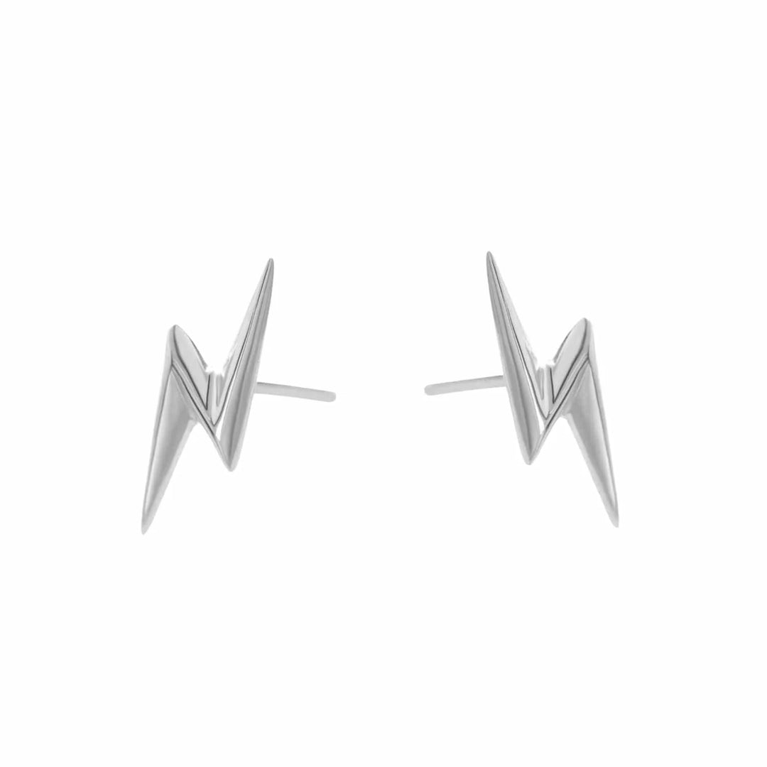 Silver Lightning Bolt Stud Earrings SESBOLT