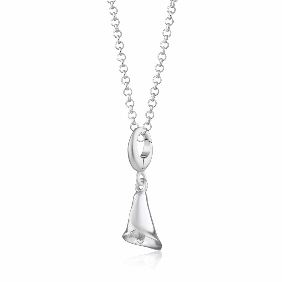Silver Lily Flower Necklace CNSLI-1