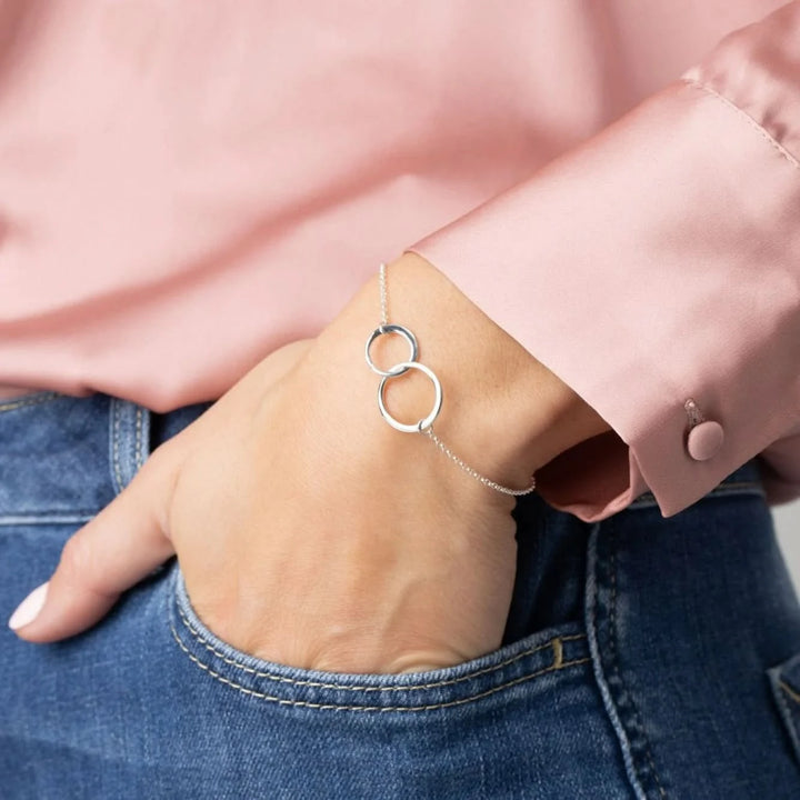 Silver Linked Circles Bracelet BRSLC