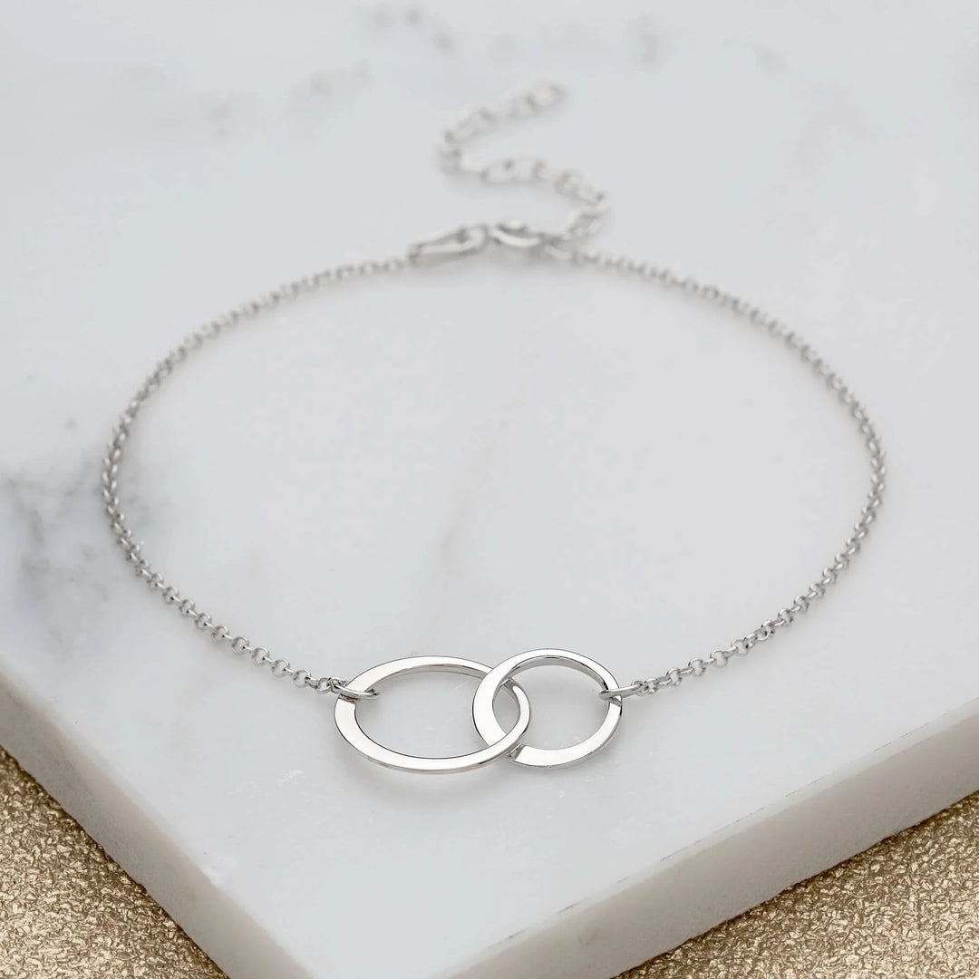 Silver Linked Circles Bracelet BRSLC