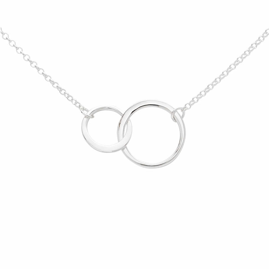 Silver Linked Circles Necklace NSLC
