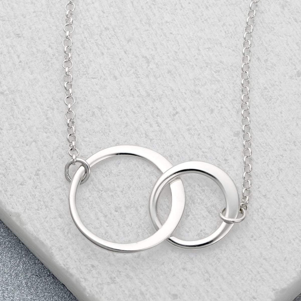 Silver Linked Circles Necklace NSLC