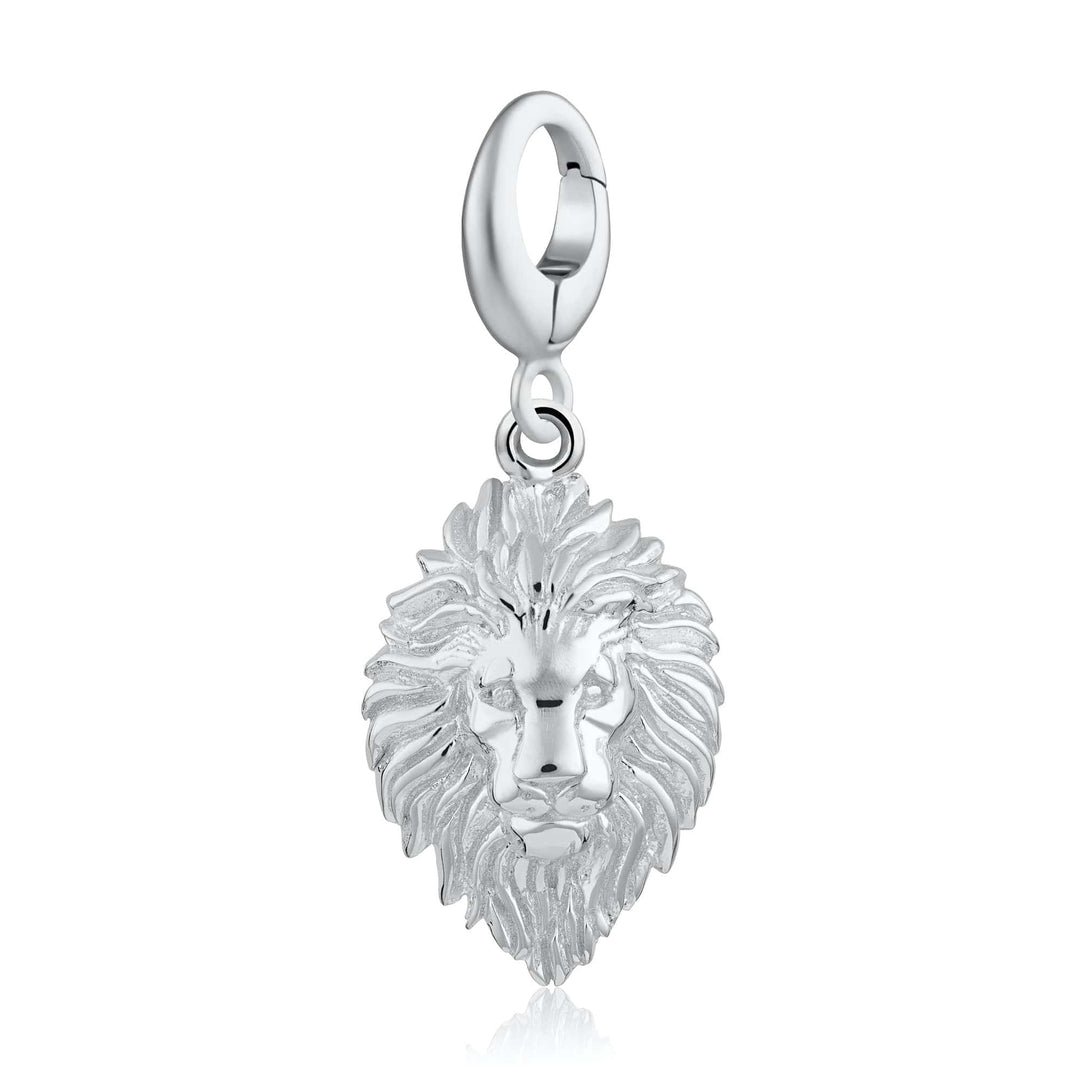 Silver Lion Head Leo Zodiac Charm CSLNH