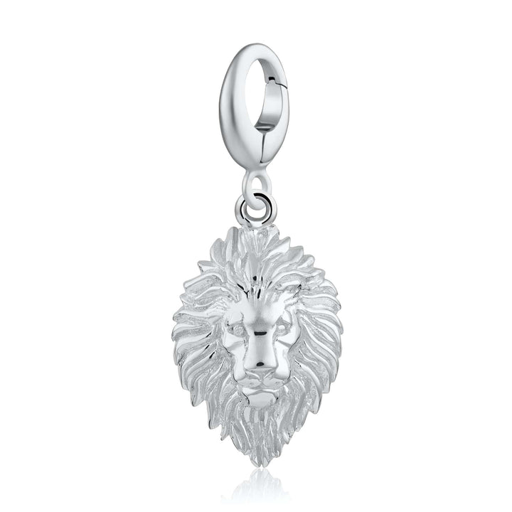 Silver Lion Head Leo Zodiac Charm CSLNH