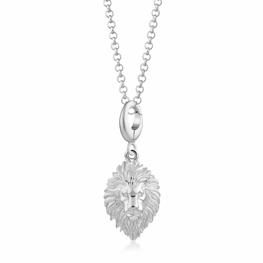 Silver Lion Head Zodiac Necklace CNSLNH-1
