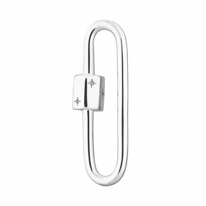 Silver Long Link Carabiner Charm Lock CSLLCAR